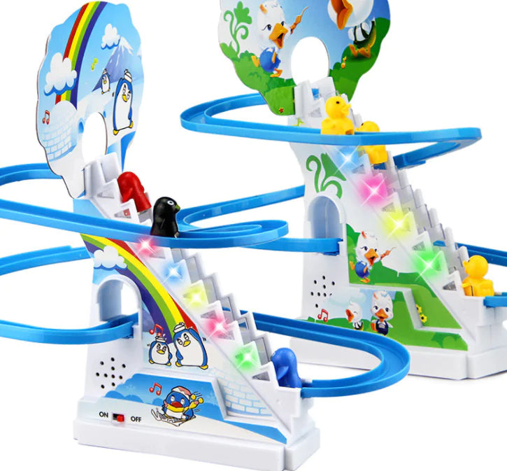 Electric Rotating Slide, Stair Climbing Toy, Track Set